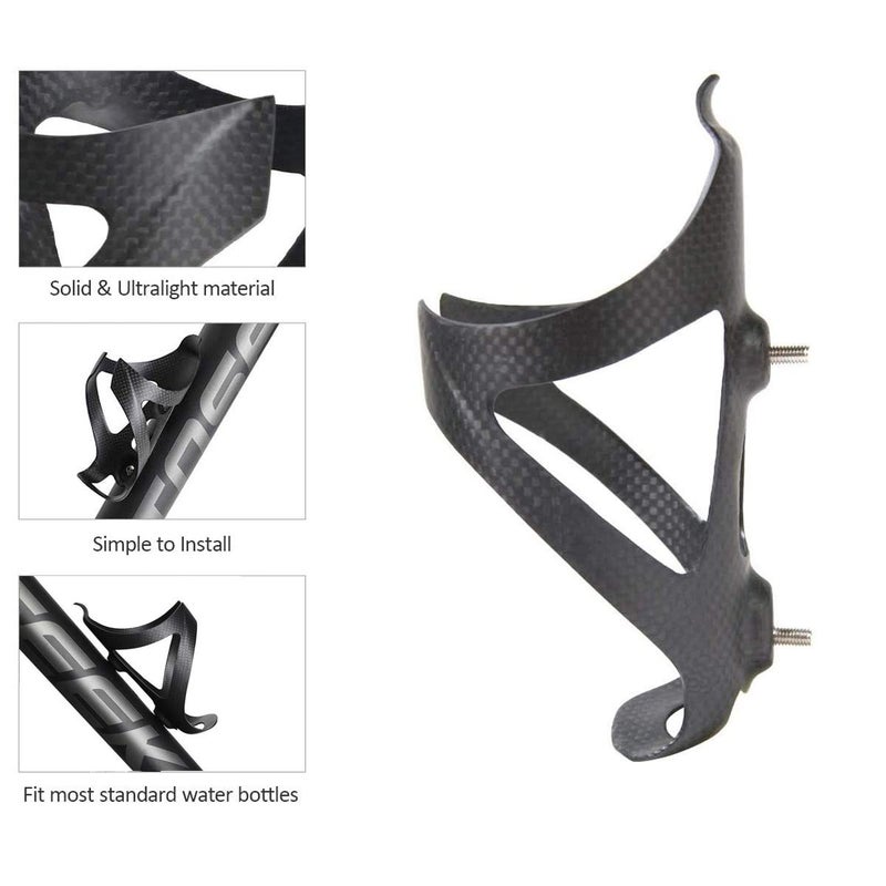 BNVB Water Bottle Cage, 3k Matte Full Carbon Fiber Lightweight and Strong Bicycle Water Bottle Holder Bike Cages Brackets - 2 Pcs - Image 2